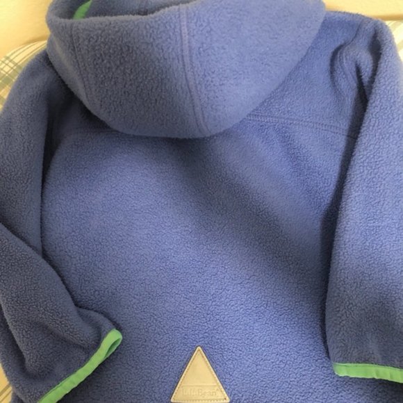 SOLD! LL Bean Blue Fleece Hoodie Jacket - Picture 5 of 9